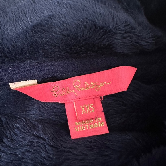 Lilly Pulitzer Leona Navy Blue Zip Up Fleece Jacket | Size XXS - Picture 7 of 9